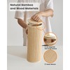 WAOHANAZ Bamboo Toilet Paper Storage Basket with Lid & Handle
