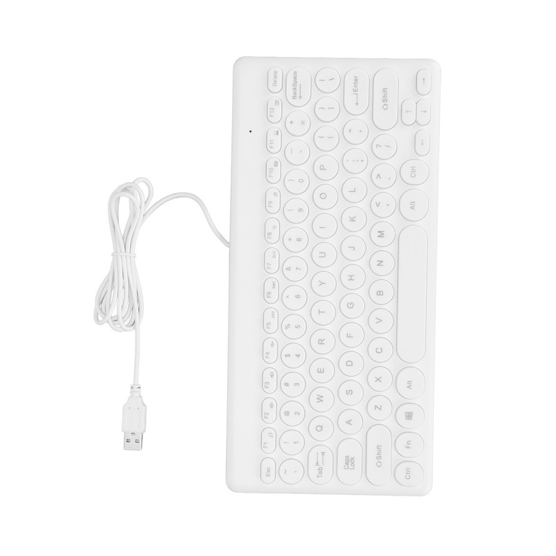 USB Keyboard Wired 78 Keys Ergonomic Design Power Saving Round