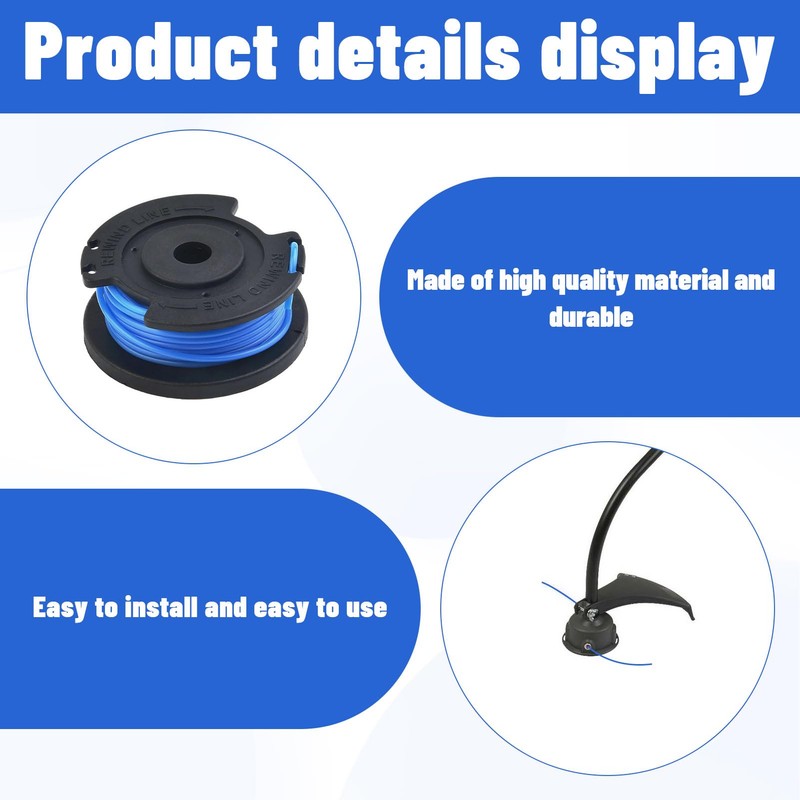 Watlikeup 4PCS String Trimmer Replacement Spool Line 0.065",Strimmer Spool Compatible