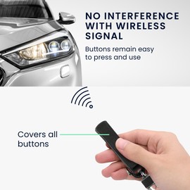 kwmobile Car Key Cover Compatible with Mazda 3-Button CX30 CX50 CX60 CX90 MX-30 - Synthetic Nubuck Leather Fob Cover - Dark Grey