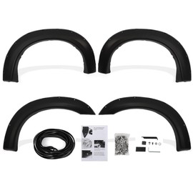 ECCPP PP Black Smooth Fender Flares For 1999-2007 For Ford For F250 For F350 Super Duty With Rubber Edge Trim Hardware Kit Automotive Exterior Accessories