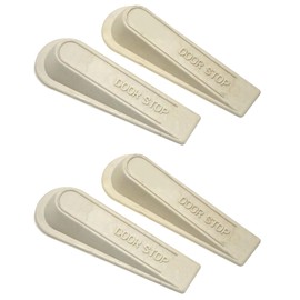 fiXte Door Wedge Black Rubber Heavy Duty Stop Large Strong Stopper Jam Jammer Non Slip Cream (Pack of 4)