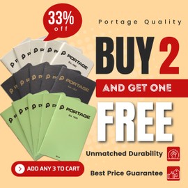 Portage Small Blank Notebook- 6 Notepads for Field Notes, White Blank Small Sketch Book, Pocket Notebook Journal for Taking Notes in the Field – 3.5 x 5.5 Inches, 64 Pages, (Pack of 6)