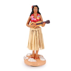 BCSmyer Hawaiian Hula Girl Dashboard Doll With Ukulele - Bobblehead Car Collection Figurine - Mini Size 4.72" High - Home Decoration Gift