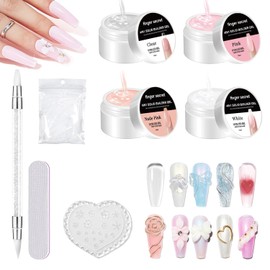 Solid Builder Gel for Nails Hard Gel 3D White Nude Pink Clear Colors for Nail Extension DIY Nail Kit