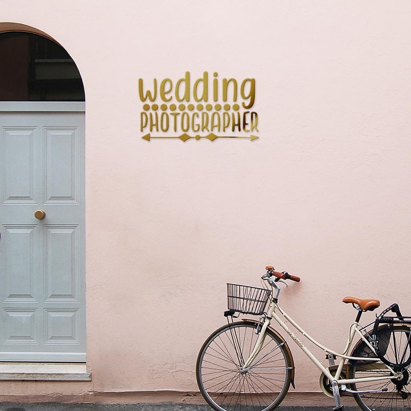 Decal Stickers of Wedding Photographer (Metallic Gold) (Set of 2)