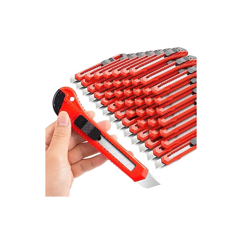 DIYSELF 30 Pack Box Cutter Retractable, 18mm Box Knife, Utility