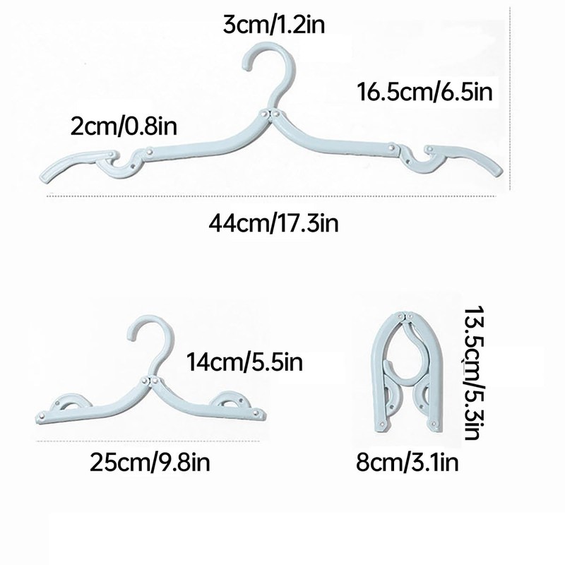 AIMALL 5/10 PCS Travel Folding Clothes Hanger Set - Portable,