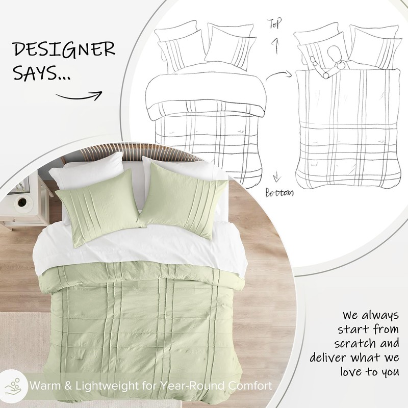 Comfort Spaces Sage King Comforter Set - 3 Pieces Pintuck