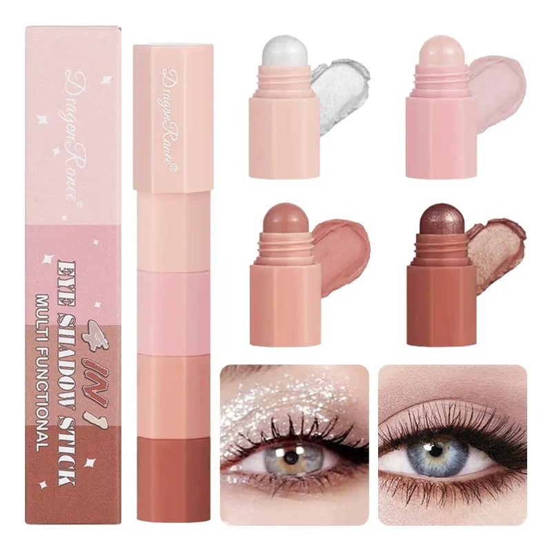 4 En 1 Sombra Para Ojos Varios Tonos,suave De Larga