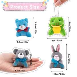36 Pieces Mini Plush Animals Toys Bulk, Cute Small Stuffed Animal Toy Set, Keychain Decoration for Claw Machine, Birthday Party Favor, Goodie Bag Fillers, Christmas, Classroom Prize Box, School Reward