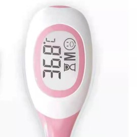 Baby Thermometer, LCD Display, Bi-Bi Indicator, Oral/Rectal/Armpit Use, Celsius/Fahrenheit Switchable, 8s Fast Measuring, ±0.1°C Precision, Auto Off, Last Reading Memory (Pink)