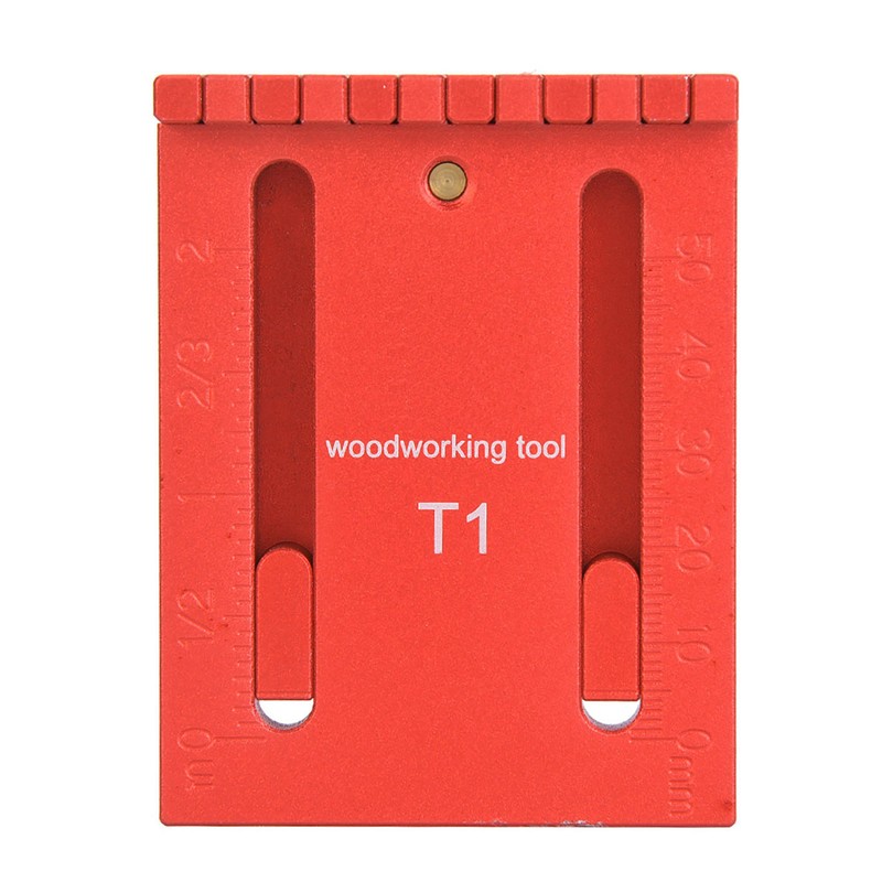 Depth Measuring Ruler Red Aluminum Alloy Brass Woodworking Measurement Tool