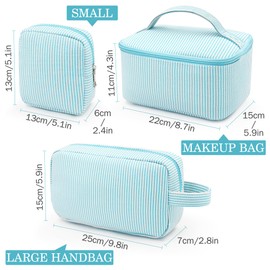 beifon Set of 3 Women's Cosmetic Bag Toiletry Bag with Floral Pattern, Toiletry Bag, Make Up Bag, Portable Makeup Bag, Wash Bag, Large Women Girls, Beige 2, Modern