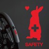 Rabbits Reflective Stickers (Ears) Red, Bicycle, Stroller, Cane, School Bag