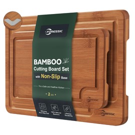 Bamboo Cutting Board Set Non Slip Feet Over Sink Carbonized Bamboo Set With Smooth Surface Knife-Friendly and Easy Storage For Kitchens Meal Prep & Serving Kitchen Gadgets（Carbonized）