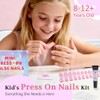 Kit de uñas postizas Qiek de 16 tamaños para niñas: