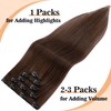 S-noilite Clip in Hair Extensions Real Human Hair,5Pcs Remy Natural