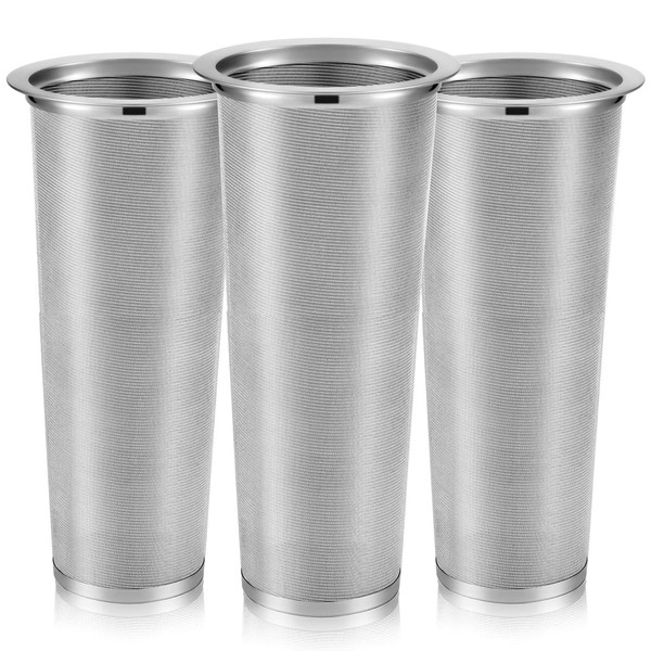 3 Pcs Cold Brew Coffee Filter 2 Quart Stainless Steel Filter Coffee Tea Infuser Coffee Strainer Mason Canning Jar Mesh Coffee Filter for Wide Mouth Mason Canning Jar, Iced Tea Maker (3.15 x 5.91 Inch)
