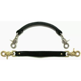 Sceckert / Silver-Coach 5/8" Wide Leather Replacement Handbag Satchel TRIGGER Snap Handle Hand Strap USA - Brown, Brass