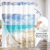 Nesphy No Hook Beach Summer Shower Curtain with Snap in