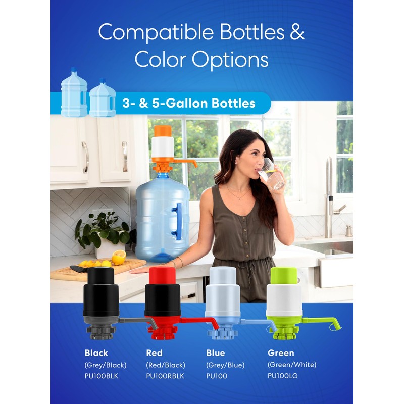 Brio Universal Manual Drinking Water Pump (Orange)