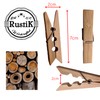 40 x Bamboo Wooden Pegs by RustiK, Strong, Large Clothes