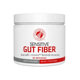 Sensitive Gut Fiber Supplement - Each Tub = 30 Scoops = 30 Day Supply - 6 Grams of Dietary Fiber Per Serving - with Galactomannan Guar Fiber, Baobab Fruit Powder (1 Tub)