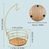 DIYZON Countertop Fruit Basket Bowl with Banana Hanger, Modern Standing