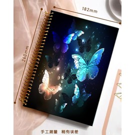 iampanda Spiral Journal Notebook,Strong Twin-Wire Binding with Premium Paper for Girl Women,60 Sheets A5 College Ruled Notebook/Journal,Perfect for School Office Home Gifts,Cute Butterfly