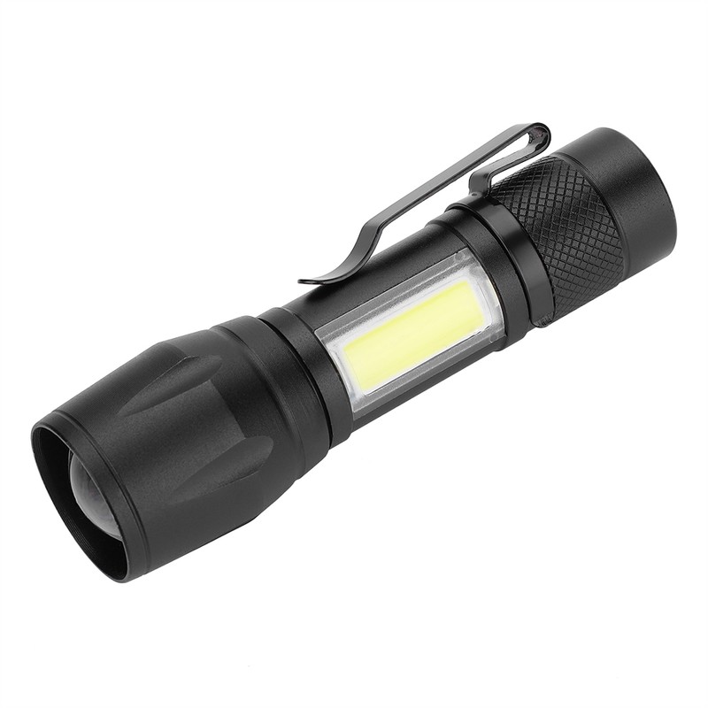 Portable Lightweight USB Rechargeable LED Flashlight COB Lamp Torch Flash
