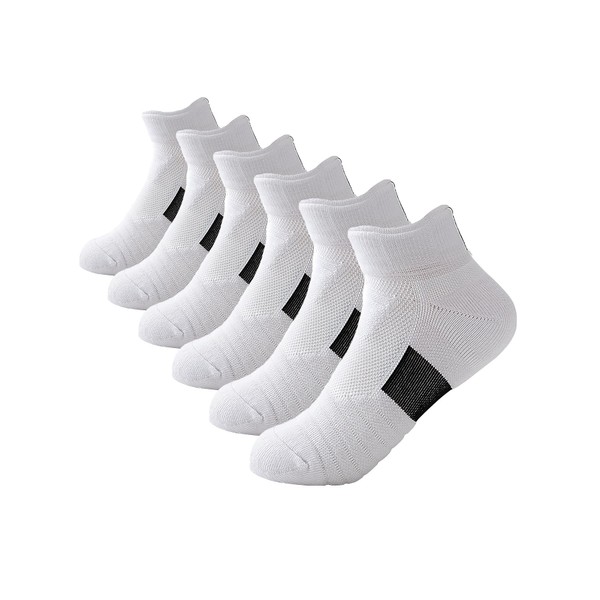 Vanturex Anti-Slip Running Socks 6 Pairs - Men's/Women's Athletic Cushioned