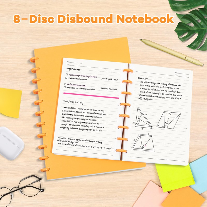 MOSA BEAR Discbound Notebook, 8-Disc Disbound Planner with Removable Pages,