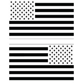 Papapatch Set USA Flag and Reverse American US United States of America Window Laptop Wall Decor Decal Vinyl Sticker - White & Black (STK-USA-WB-SET)