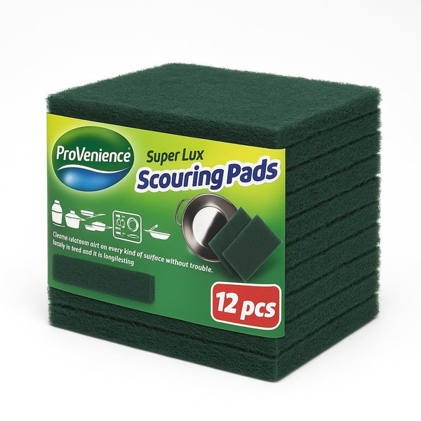 12 Pack Scouring Pads | Scrubber for Sink, Dishes, Kitchen