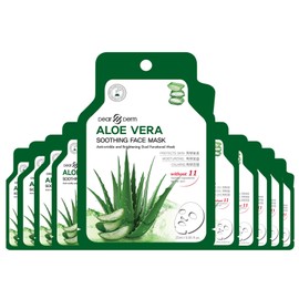Dearderm Aloe Vera Soothing Mask (10pcs) Moisturizing and Soothing Your Facial Skin