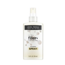 John Frieda ULTRAfiller+ Thickening Spray, Thickening & Strengthening Spray for Damaged or Thin Hair, Infused with Biotin and Hyaluronic Acid to Strengthen Hair for Thicker Fuller Results, 5 Oz