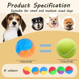 Irunfast 6 Pcs Dog Balls, Squeaky Dogs Ball Interactive Dogs Balls Puppy Chew Toys Dog Toys for Pet Playing, Training, Boredom
