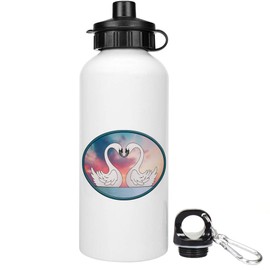 Azeeda 600ml 'Swans In Love' Reusable Water/Drinks Bottle (WT00084363)