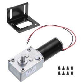 sourcing map DC 12V High Torque Turbine Worm Geared Motor with 8mm Shaft 110RPM Geared Motor with Wire for Electric Fireplace