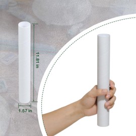 HESESOH 50 Pack Cardboard Tubes for Crafts - 1.57 x 11.81 Inches - Total White Toilet Paper Empty Rolls Round Thick Tubes Sturdy for Classroom Family Handmade DIY Projects