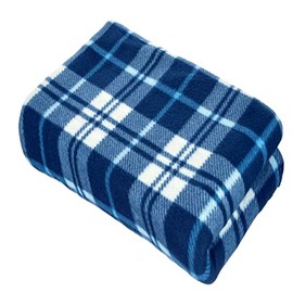Cotton Arts SOFT FLEECE BLANKETS LARGE EXTRA WARM TARTAN SOFA BED CHECK THROW 150cm X 200cm (Silver Blue)