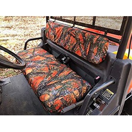 Durafit Seat Covers Kubota RTV 1100/1140 Front and Rear Solid Bench Made in Flooded Timber Camo Seat Covers