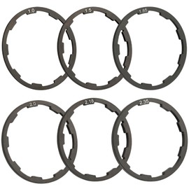 6Pcs Bicycle Flywheel Hub Washer Spacer Cassette Gasket, Aluminum Alloy Headset Gasket Hub Bottom Bracket Bike Cycling Flywheel Axle for MTB Road Bike 1mm 1.5mm 1.85mm 2mm 2.18mm 2.35mm