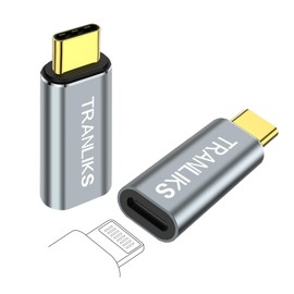 TRANLIKS 2 Pack USB C to Lightning Female Adapter, Supports PD 60W Fast Charging and Data Transfer for 15/15 Pro/15 Plus/15 Pro Max-Gray