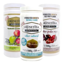 Grenetina Hidrolizada Pretty Bee Sabor Manzana Natural en Polvo, Pack con 3 Botes de 500 gr c/u