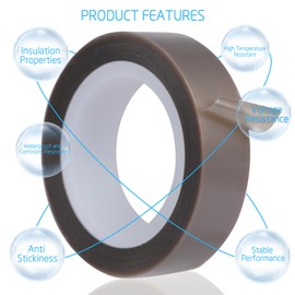 SENCOL Reines PTFE-Band, PTFE-Filmband, Hochtemperaturband aus PTFE-Folie, hellbraun, verschiedene Größen (Hellbraun, 50mm x10m x0,18mm)