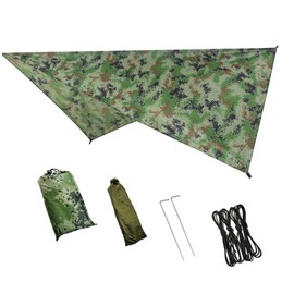 Kisangel 4-in-1 Sunshade Sail Waterproof Outdoor Canopy Garden Pool Shade Picnic Tent Awning Camping Supplies Family Friends Picnic Mat