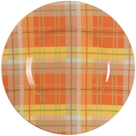 Pier 1 Harvest Plaid Salad Plate, Cider