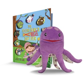 The Tooth Brigade Book and Bubbles Octopus Tooth Fairy Pillow Bundle, Interactive Set Includes 8" Plush Toy with Lost Tooth Pocket and The Tooth Fairy's Best Day Ever! Hardcover Book